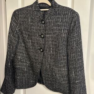 Lafayette 148 New York Black and White Tweed Blazer